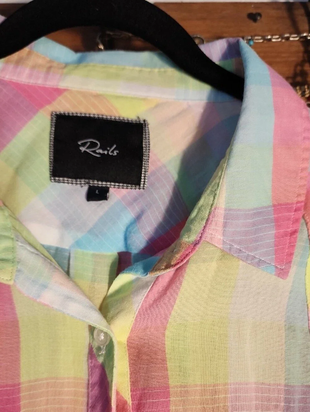 Rails Pastel Plaid Button-Down Pastels Sheer Cover-up